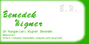 benedek wigner business card